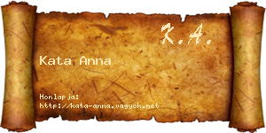 Kata Anna névjegykártya